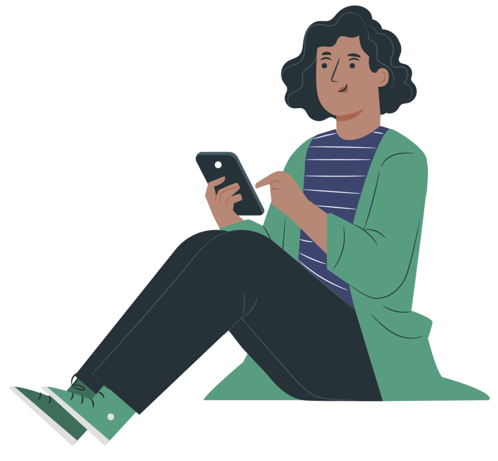Illustration Euro-Permis : élève sur son téléphone